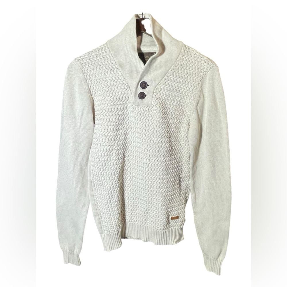 Celopman Men’s Shawl Collar Knit Sweater - size M